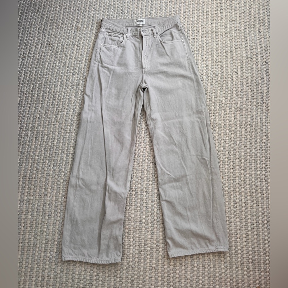 Agolde Off- White/Cream High-Rise Jeans
